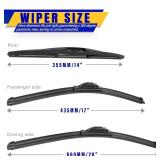 3 wipers Replacement for 2012-2018 Subaru Forester2015-2019 Subaru Outback, Windshield Wiper Blades Original Equipment Replacement - 26\17\in14\in (Set of 3) UJ HOOKin