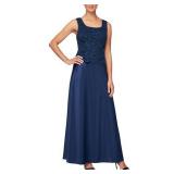 Alex Evenings Womenfts Two Piece Mother of The Bride Dress with Lace Jacket (Petite and Regular Sizes), Navy, 16P