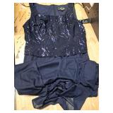 Alex Evenings Womenfts Two Piece Mother of The Bride Dress with Lace Jacket (Petite and Regular Sizes), Navy, 16P