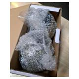 2 Pack Outdoor Solar Hanging Lantern Lights Metal LED Decorative Lamp for Garden Patio Courtyard Lawn and Table with Hollowed-Out Design (Antique Bronze)