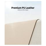 YSAGi Leather Desk Pad Protector, Office Desk Mat, Large Mouse Pad, Non-Slip PU Leather Desk Blotter, Waterproof Laptop Desk Writing Pad for Office and Home (23.6\ x 13.8\in, Eggshell)in