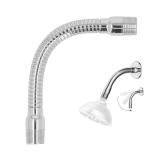 Topyond Adjustable Shower Head Extension Arm, 7.75in Rotating Swiveling Shower Head with Flange, Comfortable Shower Faucet Hose, Bathroom Spa Use