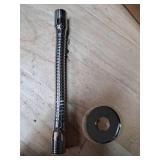 Topyond Adjustable Shower Head Extension Arm, 7.75in Rotating Swiveling Shower Head with Flange, Comfortable Shower Faucet Hose, Bathroom Spa Use