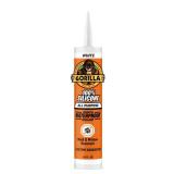 Gorilla Waterproof Caulk and Seal Silicone Sealant, 10oz Cartridge (Pack of 1) - White Caulking Sealant for Kitchen, Window, Bath, Marine, Door and More