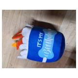 Dansydaisy Dog Birthday Cake Toy Accessories for Girl Boy Gifts, Squeaky Plush Toy for Dog Birthday Party Decor Favor for Large, Medium and Small Dogs(10th,Blue)