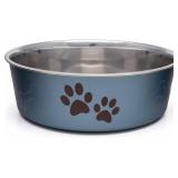 Loving Pets Bella Dog Bowls- Stainless Steel Dog and Cat Bowls - Spill Proof Dog Food Bowl, Cat Bowl, Puppy Essentials and Pet Supplies Great for Home and Travel (Large 35-65 lbs, Blueberry)