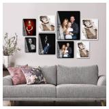 Bluesun 6x8 Picture Frame Black, hanging picture frame, Matted for wall and tabletop Decor (6x8, black)