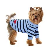 Preferhouse Pet Dog Striped T-Shirt Dogs Cats Cotton Vest Spring Summer Pet Apparel Tee Shirt Suitable for Small and Medium Large Pets French Bulldog Bichon