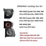BestParts New Genuine CPU+GPU Cooling Fan Replacement for MSI GS65 Stealth Thin, PN: MS-16Q1 MS-16Q2 MS-16Q3, 16Q2-CPU 16Q2-G-CCW (Does Not fit RTX20 Series, Check The Second Picture)