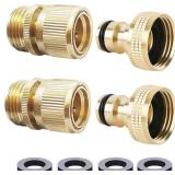Brass Garden Hose Quick Connect Set