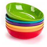 MIYOPESI 8-inch Melamine Pasta Bowls Set of 6