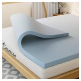 Twin Mattress Topper,1.5 Inch Twin Size Memory Foam Mattress Gel Soft Mattress Relieves Back Pain,CertiPUR-US Certified,Light Blue - Retail: $46