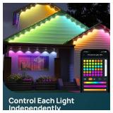 Linkind Permanent Outdoor Lights,100ft with 72 Triple-LED,AI Lighting,Smart RGBTW for Christmas Lights Outdoor,Christmas Decorations, IP67 Waterproof, Works with Alexa,Google Assistant - Retail: $110