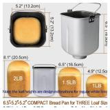 KITCHENARM 29-in-1 SMART Bread Machine with Gluten Free Setting 2LB 1.5LB 1LB Bread Maker Machine with Homemade Cycle - Stainless Steel Breadmaker with Recipes Whole Wheat Bread Making Machine - Retai