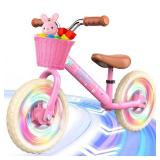 Similar to Adjustable Toddler Balance Bike for 2-5 Years Old,Kids Balance Bike with Basket,Kids Bicycle for 2 3 4 5 Years Old Girl Birthday Christmas Toy Gift,Soft Seat & Handlebar,Puncture-Proof LED 