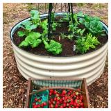 18 piece Raised Garden Bed Kit, 3.5x3.5x1.4Ft Outdoor Zinc-Aluminum-Magnesium Metal Flower Beds Stainless Steel Patio Ground Planter for Planting Vegetables (Ivory) - Retail: $90