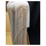 FHSQX 3 Pack Clothes Storage Bins - Foldable Metal Frame Storage Box - Stackable Linen Fabric Container Organizer Set with Carrying Handles and Clear Window (Beige, 19.7x15.7x13inch(66L)) - Retail: $5