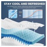 Memory Foam Mattress Topper - 3 Inch Gel Mattress Pad for Pressure Relief, Premium Soft Cooling Sleep Bed Topper, Non-Slip Design with Removable & Washable Cover (White, Queen) - Retail: $76
