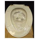 Elongated Toilet Seat with Built-in Potty Training Seat for Toddlers& Adults, Slow Close, Never Loosen, Heavy Duty, Ergonomic, Space Saving Toddler Toilet Seat(Elongated 18.5\", Oval) - Retail: $48