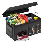 VOCAON Trunk Organizer for Suv with a Separate Compartment for 1 Pair of Shoes - Reinforced Handles, Waterproof, Collapsible, Multi-Compartment Car Trunk Organizer for Jeeps, Sedans - 72L - Retail: $3