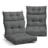 EAGLE PEAK Tufted Outdoor/Indoor High Back Patio Chair Cushions, Set of 2, 46