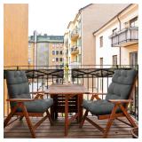 EAGLE PEAK Tufted Outdoor/Indoor High Back Patio Chair Cushions, Set of 2, 46