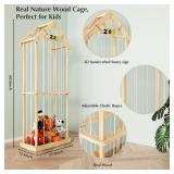 Eniffbaa Stuffed Animal Storage Stuffed Animal Zoo Wood Soft Toy Organizer Plush Toy Holder Nursery Room Organizer Zoo Cage Stuffed Animal Holder with Zoo Pattern Gift for Nursery Playroom - Retail: $