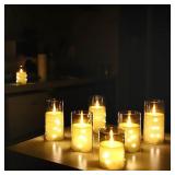 Beloveam 12 Pack Flameless Candles, Battery Operated Acrylic LED Pillar Candles, Perfect for Weddings, Parties, and Holiday Gifts(Gray) - Retail: $76
