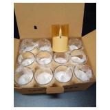 Beloveam 12 Pack Flameless Candles, Battery Operated Acrylic LED Pillar Candles, Perfect for Weddings, Parties, and Holiday Gifts(Gray) - Retail: $76