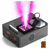 1500W Fog Machine with Lights 24 RGB LED Stage Smoke Machine Vertical Halloween Smoke Machine DMX/Wireless/Manual Control 2.5 Liters with 20000 CFM for Wedding Christmas Party Outdoor Indoor - Retail: