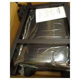 Raynesys Counter Height Bar Stools Set of 2, 24 Inch Barstools for Kitchen Counter, Kitchen Stools with Bonded Leather Saddle Seats & Heavy Duty Metal Legs, Easy Assembly, All Black - Retail: $108