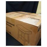 Raynesys Counter Height Bar Stools Set of 2, 24 Inch Barstools for Kitchen Counter, Kitchen Stools with Bonded Leather Saddle Seats & Heavy Duty Metal Legs, Easy Assembly, All Black - Retail: $108