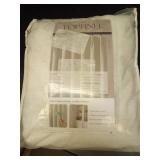 Topfinel 96 Inches Long Pinch Pleated 100% Blackout Curtains,Thermal Insulated Brich Linen Pinch Pleat Viral Drapes with Hooks Rings 2 Panel Sets,Neutral Cream Ivory 8FT Back Tab Window Curtains - Ret