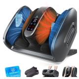 HomeCare Shiatsu Foot Massager with Heat & Ice Therapy - Gray, Deep Kneading for Plantar Fasciitis & Neuropathy Relief, Adjustable Intensity, Feet/Leg/Calf/Ankle at Home/Office,Gifts for Women, Men - 