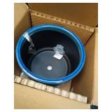 HERDUK 8 Inch Pots for Plants, Ceramic Planter Pot with Drainage Hole & Saucer, Indoor/Outdoor Cylinder Round Planter Pot, Blue & Terracotta - Retail: $44