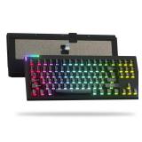 SK87 75% Wireless Gaming Keyboard QMK/VIA, Full Aluminum Transparent keycaps Mechanical Keyboard, Bluetooth 5.0/2.4GHz/USB-C Wired Programmable Keyboard, Hot Swappable, POM Linear Switch (Black) - Ret