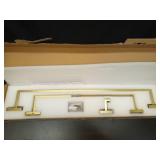 BAGNOLUX Bathroom Hardware Set 4 Pieces, Bath Towel Holder Set SUS304 Stainless Steel, Towel Bar Rack Set for Wall Mounted, Gold Bathroom Accessories Set Heavy Duty, Brushed Light Yellow Gold - Retail