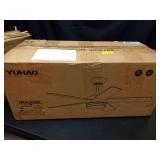 YUHAO 52 Inch Brushed Nickel Ceiling Fan with Light and Remote Control.Noiseless,Dimmable,3CCT,6 Speeds Reversible, DC Ceiling Fans for Indoor or Covered Outdoor - Retail: $100