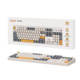 Wireless Mechanical Keyboard,104 Keys 100% Full Size with Number Pad,Gasket Mounted Creamy Sound,Hot Swappable,Knob& Media Keys,Bluetooth/2.4GHz/USB-C for Gaming/Typing/Win/Mac/PC (Retro Beige) - Reta