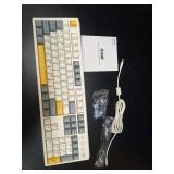 Wireless Mechanical Keyboard,104 Keys 100% Full Size with Number Pad,Gasket Mounted Creamy Sound,Hot Swappable,Knob& Media Keys,Bluetooth/2.4GHz/USB-C for Gaming/Typing/Win/Mac/PC (Retro Beige) - Reta