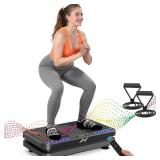 AXV Vibration Plate Fitness Platform Exercise Machine Vibrating Shaking Full Body Shaker Workout Vibrate Stand Shake Board Sport Gym for Weight Loss Fat Burner for Women Men - Retail: $130