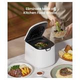 Ouaken Electric Composter for Kitchen, 3L Indoor Smart Compost Bin Kitchen Waste Compost Machine Countertop, 4-6H Compact Food Recycler for Home with Low Noise, Odorless, Auto-Clean, White - Retail: $