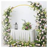 Round Backdrop Stand 6FT, Metal Circle Balloon Arch Frame, Wedding Arch, Arch Backdrop for Birthday Party, Wedding, Celebration, Baby Shower, Anniversary, Garden Arbors - Retail: $28