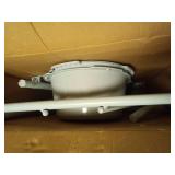 Drive Medical 11148-1 Folding Steel Bedside Commode Chair, Portable Toilet, Supports Individuals Weighing Up To 350 Lbs, with 7.5 Qt. Bucket and 13.5 Inch Seat, Grey - Retail: $31