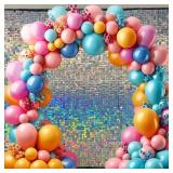 Iridescent Silver Shimmer Wall Backdrop, 36Pcs Square Sequin Panels, Photo Backdrop Wall Panel Backdrop Decor for Birthday, Wedding, Baby Shower, Anniversary (6x6 FT ) - Retail: $60