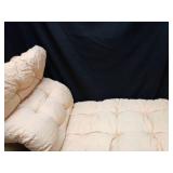 Tycdiose Outdoor Chaise Lounge Chair Cushion Waterproof 74.4 x 22 x 4.7 Inches Memory Foam Lounge Chair Cushions Replacement for Outdoor Furniture with Ties, Thickened Pool Lounge Chair Cushion, Beige