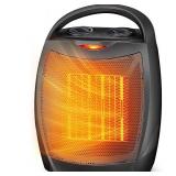 Electactic Portable Ceramic Space Heater w/Thermostat, 1500W Indoor Electric Space Heater Fan with Overheat and Tip-Over Protection, Heat Up 200 Square Feet for Office Room Dorm Use, Black - Retail: $