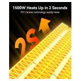 Electactic Portable Ceramic Space Heater w/Thermostat, 1500W Indoor Electric Space Heater Fan with Overheat and Tip-Over Protection, Heat Up 200 Square Feet for Office Room Dorm Use, Black - Retail: $