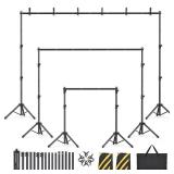 Eocnrhe Backdrop Stand Kit - 6 Widths, 10x7.5ft Adjustable Background Stand for Parties & Studio Photography - Retail: $40