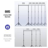 Eocnrhe Backdrop Stand Kit - 6 Widths, 10x7.5ft Adjustable Background Stand for Parties & Studio Photography - Retail: $40